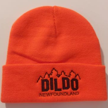 Orange with Black Dildo Hill Sign Cuff Toque