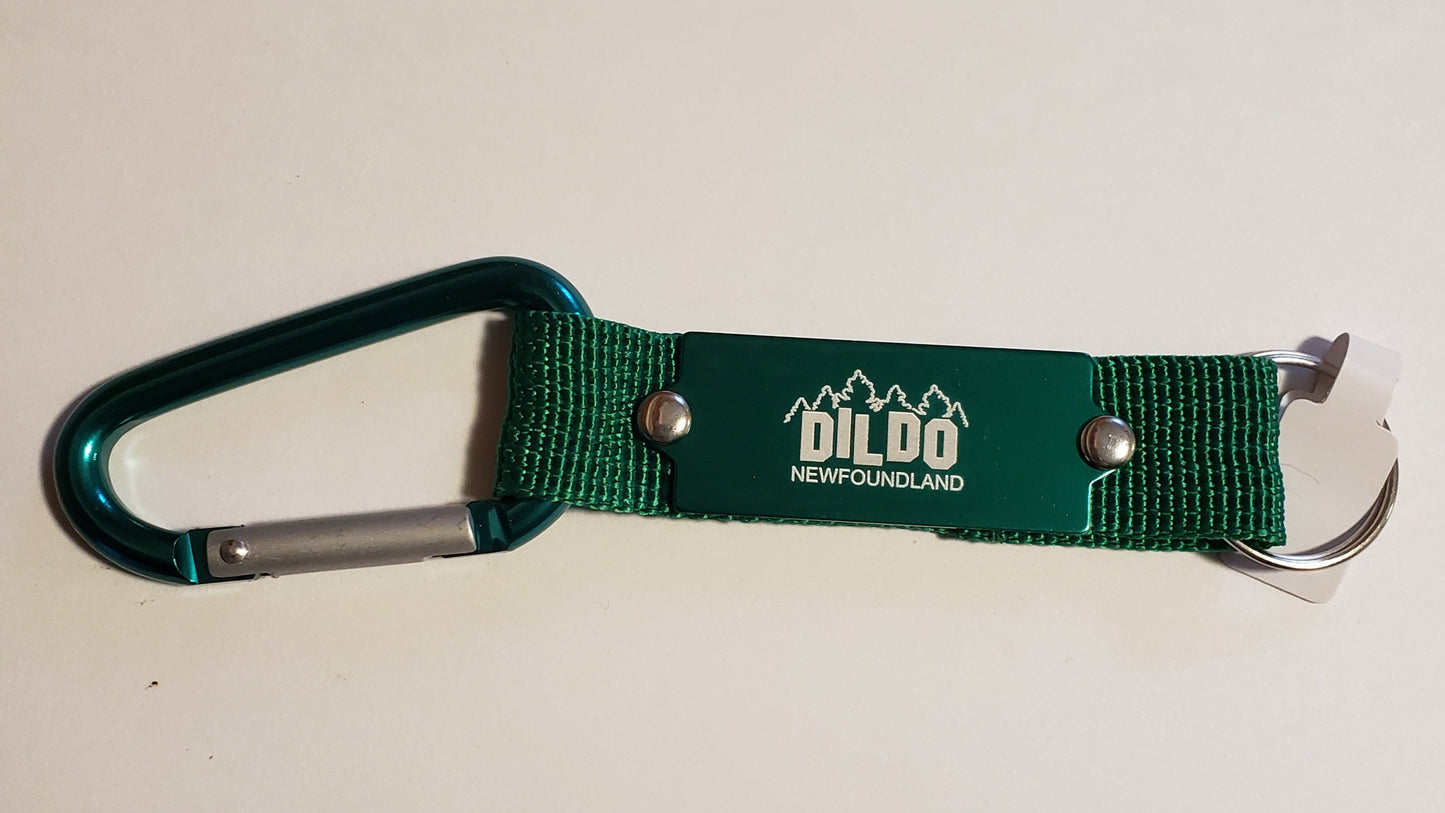 Carabiner Key Chain engraved with Dildo Hill Sign Logo Available In 5 Colours