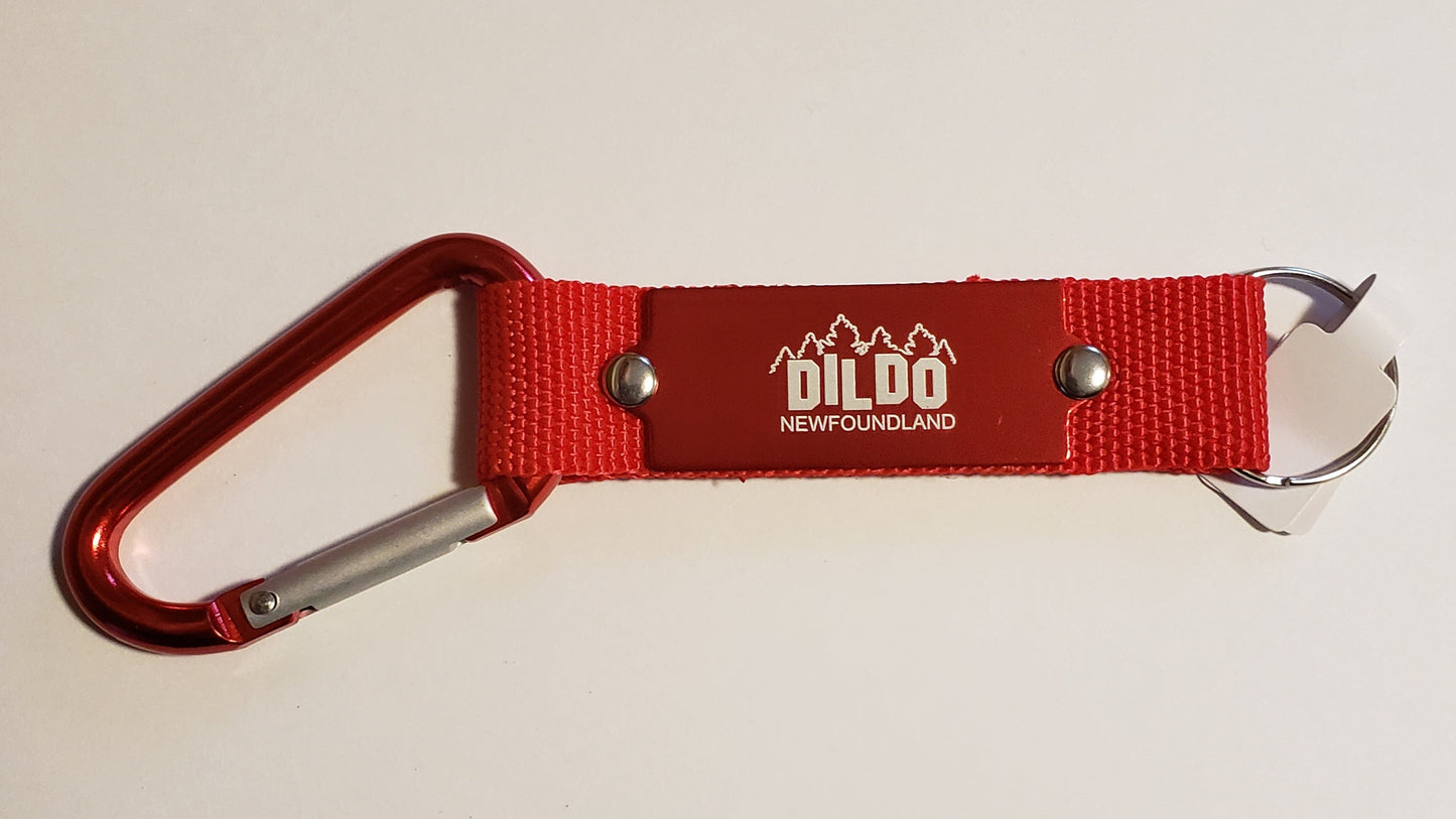 Carabiner Key Chain engraved with Dildo Hill Sign Logo Available In 5 Colours