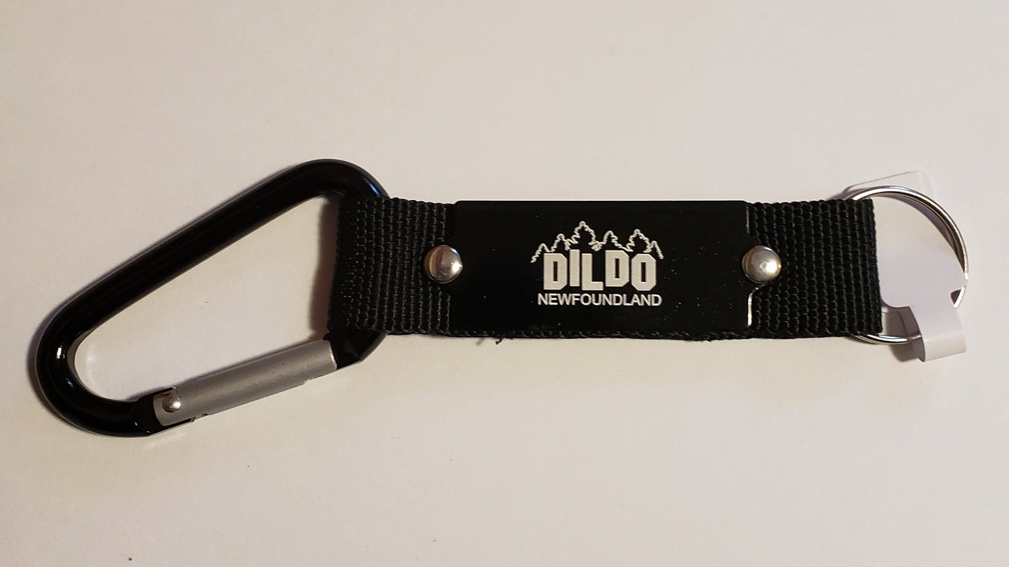 Carabiner Key Chain engraved with Dildo Hill Sign Logo Available In 5 Colours