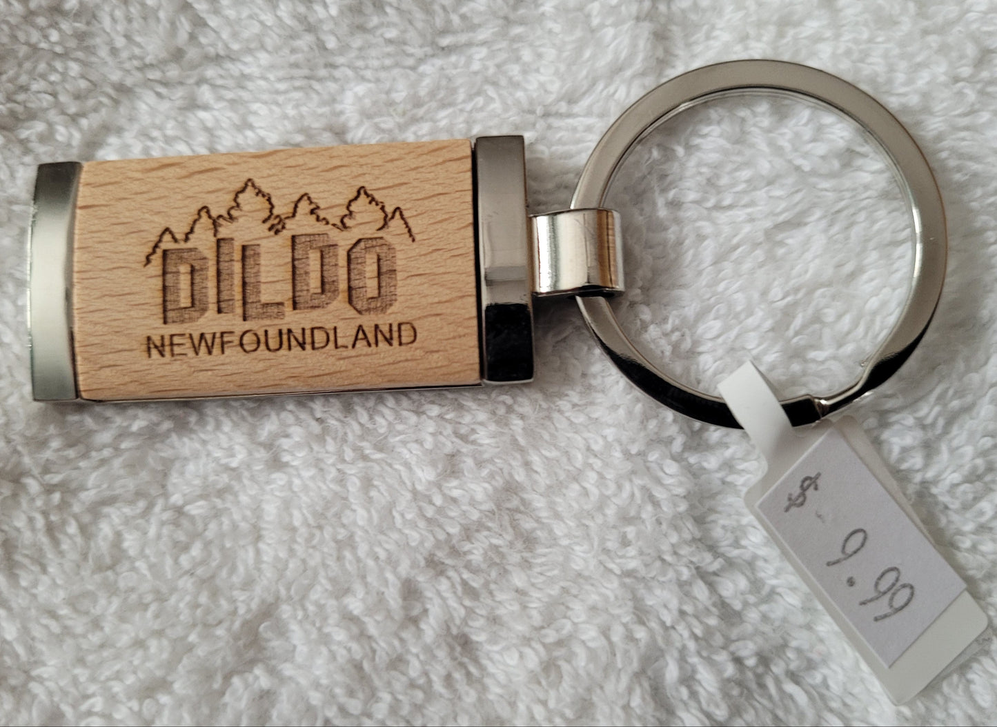 Wood and Chrome Key Chain (rectangular)
