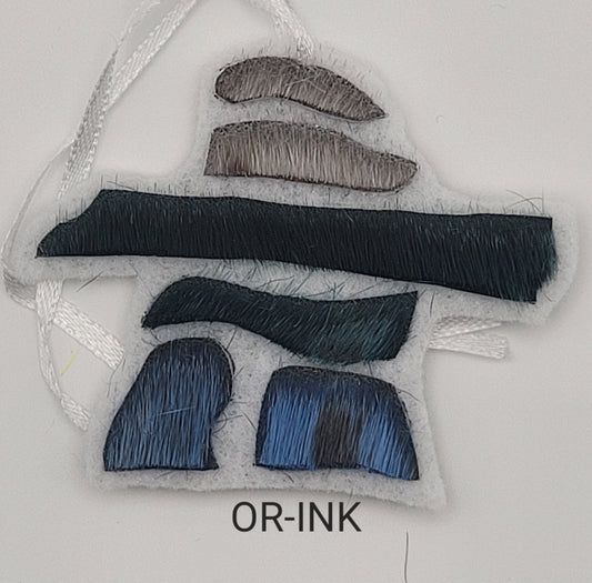 Seal Skin Inukshuk Ornament OR-INK