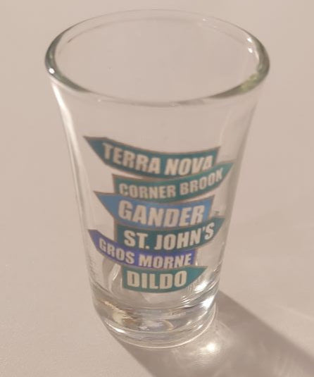 Shot Glass with NL place names